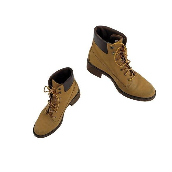 Timberland Womens Leather Boots 7 Tan Ankle Brinda Nubuck Lace Up Shoes Hiking - Picture 14 of 14